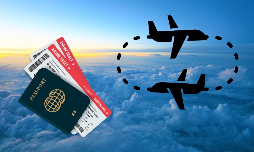What is a round-trip flight?