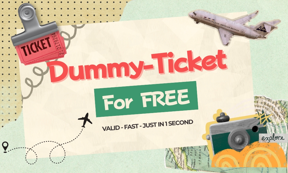 Get dummy tickets airline for FREE, Valid, fast