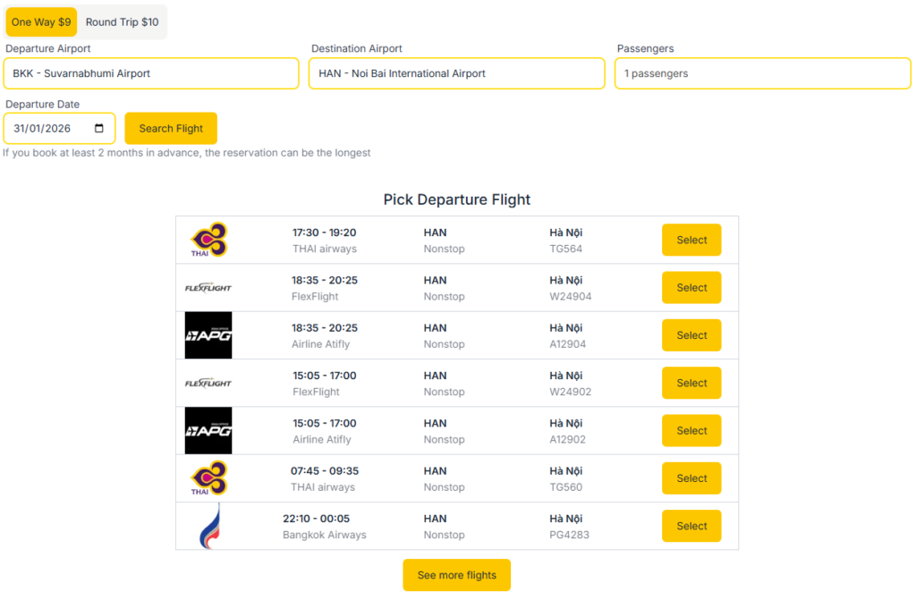 Review Onward Ticket Booking